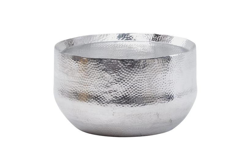Soffbord Wohnling rund metall 60 cm hamrat utseende, orientalisk stil Silver - Silver - Möbler - Bord & matgrupp - Soffbord