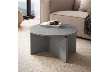 Soffbord Wohnling Rund stensikt stil modern look 60 cm, Grå - 60 cm, Grå - Möbler - Bord & matgrupp - Soffbord