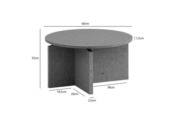 Soffbord Wohnling Rund stensikt stil modern look 60 cm, Grå - 60 cm, Grå - Möbler - Bord & matgrupp - Soffbord