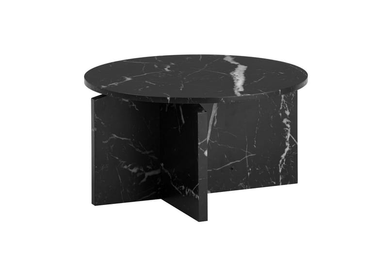 Soffbord Wohnling Rund stensikt stil modern look 60 cm, Marmor Svart - 60 cm, Marmor Svart - Möbler - Bord & matgrupp - Soffbord
