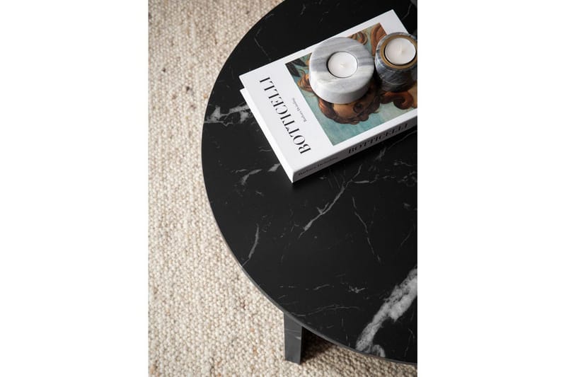 Soffbord Wohnling Rund stensikt stil modern look 60 cm, Marmor Svart - 60 cm, Marmor Svart - Möbler - Bord & matgrupp - Soffbord