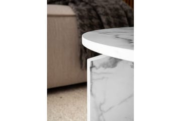 Soffbord Wohnling Rund stensikt stil modern look 60 cm, Marmor Vit - 60 cm, Marmor Vit - Möbler - Bord & matgrupp - Soffbord