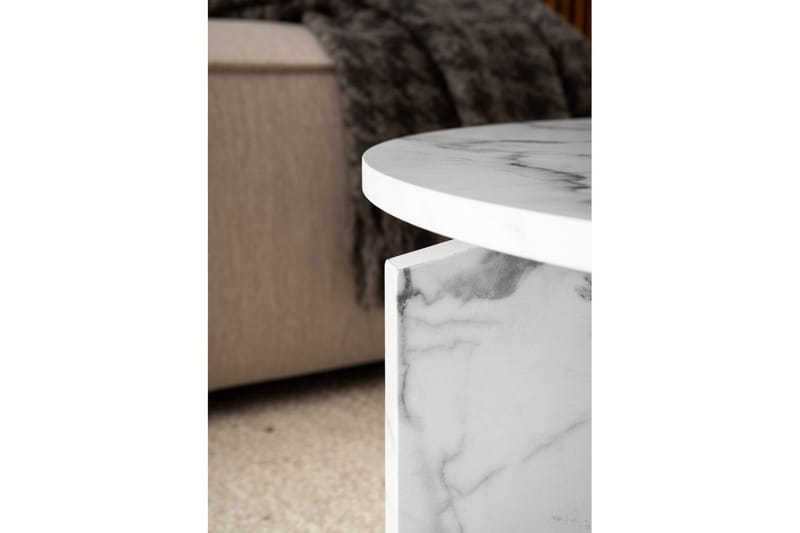 Soffbord Wohnling Rund stensikt stil modern look 60 cm, Marmor Vit - 60 cm, Marmor Vit - Möbler - Bord & matgrupp - Soffbord