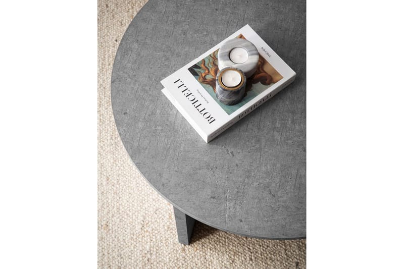 Soffbord Wohnling Rund stensikt stil modern look 70 cm, Grå - 70 cm, Grå - Möbler - Bord & matgrupp - Soffbord