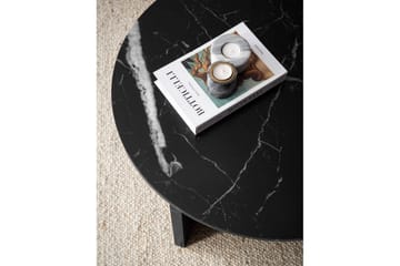 Soffbord Wohnling Rund stensikt stil modern look 70 cm, Marmor Svart - 70 cm, Marmor Svart - Möbler - Bord & matgrupp - Soffbord