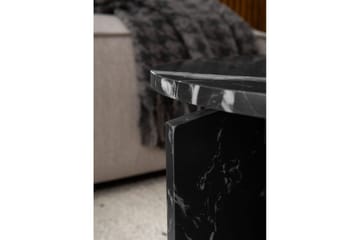 Soffbord Wohnling Rund stensikt stil modern look 70 cm, Marmor Svart - 70 cm, Marmor Svart - Möbler - Bord & matgrupp - Soffbord