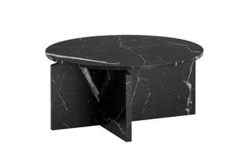 Soffbord Wohnling Rund stensikt stil modern look 70 cm, Marmor Svart - 70 cm, Marmor Svart - Möbler - Bord & matgrupp - Soffbord