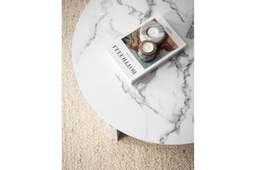 Soffbord Wohnling Rund stensikt stil modern look 70 cm, Marmor Vit - 70 cm, Marmor Vit - Möbler - Bord & matgrupp - Soffbord