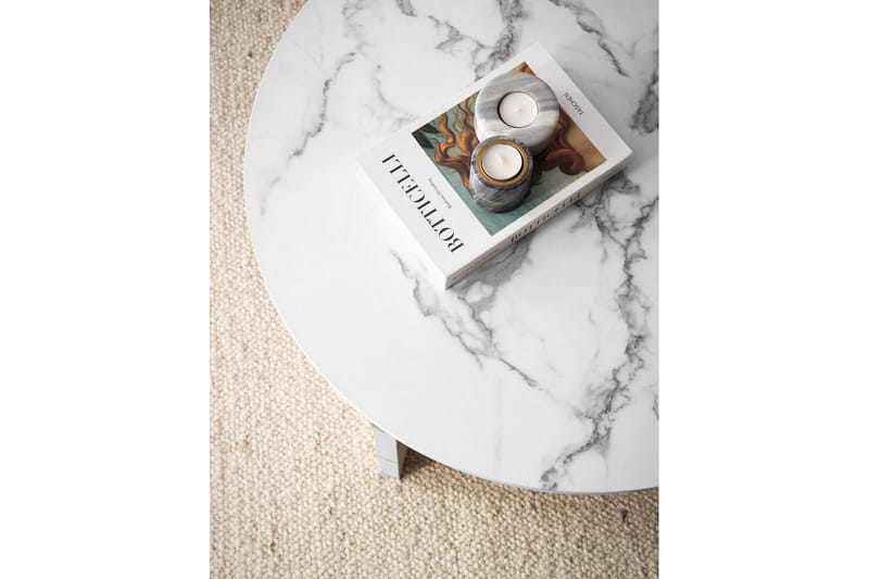 Soffbord Wohnling Rund stensikt stil modern look 70 cm, Marmor Vit - 70 cm, Marmor Vit - Möbler - Bord & matgrupp - Soffbord