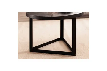 Soffbord Wohnling Runt massivt trä med stenfinish modern metallram - Möbler - Bord & matgrupp - Soffbord