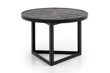 Soffbord Wohnling Runt massivt trä med stenfinish modern metallram - Möbler - Bord & matgrupp - Soffbord