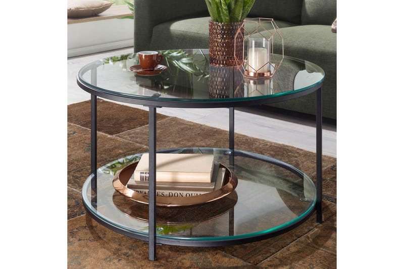 Soffbord Wohnling Runt säkerhetsglas med glasbricka modern - Möbler - Bord & matgrupp - Soffbord