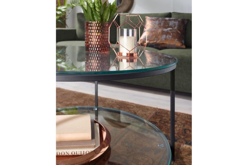 Soffbord Wohnling Runt säkerhetsglas med glasbricka modern - Möbler - Bord & matgrupp - Soffbord