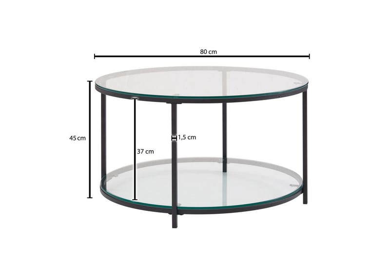 Soffbord Wohnling Runt säkerhetsglas med glasbricka modern - Möbler - Bord & matgrupp - Soffbord