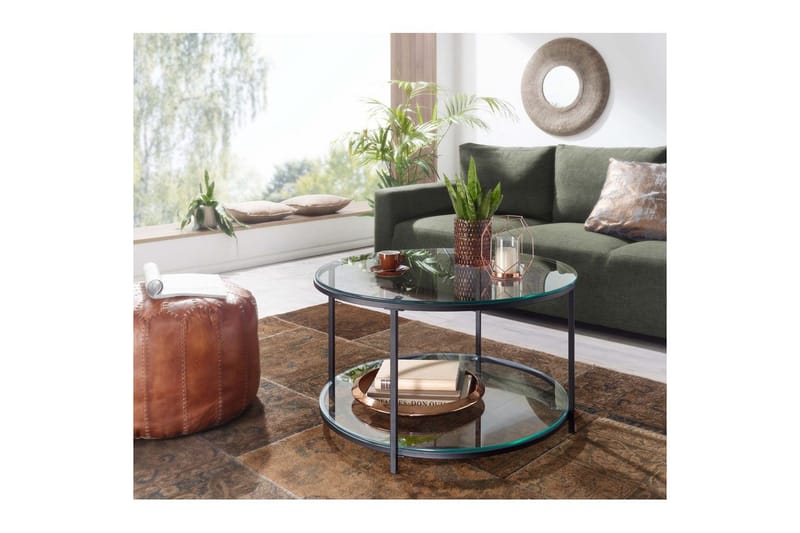 Soffbord Wohnling Runt säkerhetsglas med glasbricka modern - Möbler - Bord & matgrupp - Soffbord