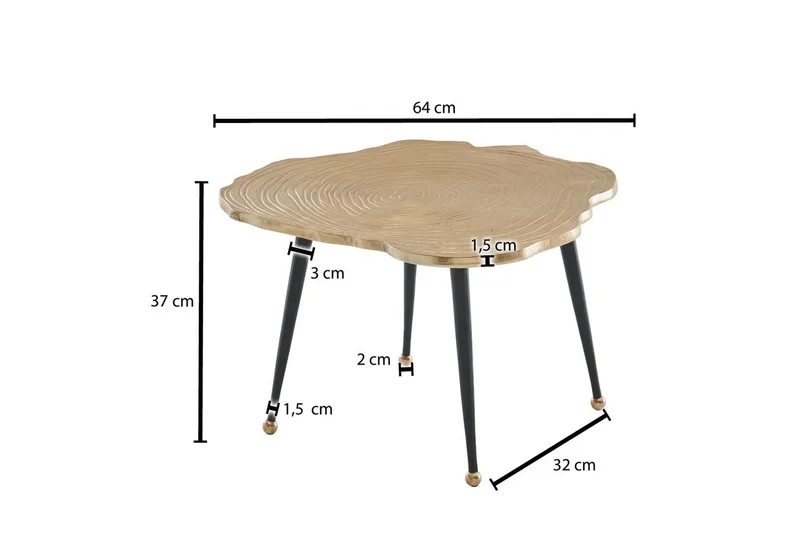 Soffbord Wohnling Träskiva Stil Metall Modern med Metallben - Möbler - Bord & matgrupp - Soffbord