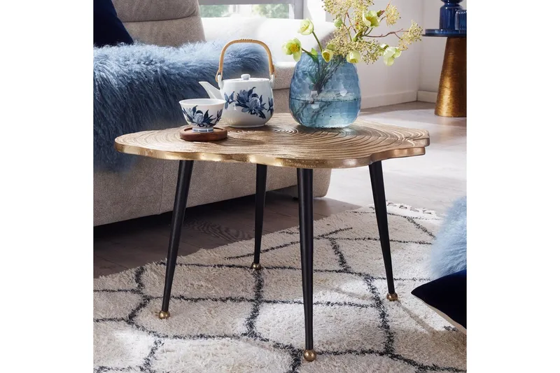 Soffbord Wohnling Träskiva Stil Metall Modern med Metallben - Möbler - Bord & matgrupp - Soffbord
