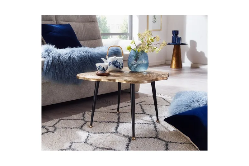 Soffbord Wohnling Träskiva Stil Metall Modern med Metallben - Möbler - Bord & matgrupp - Soffbord