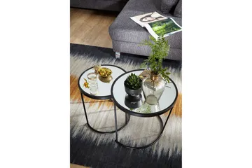 Wrighton Satsbord 50 cm Runt Soffbord Stapelbart i Metall och Glas - Spegelsilver - Möbler - Bord & matgrupp - Soffbord