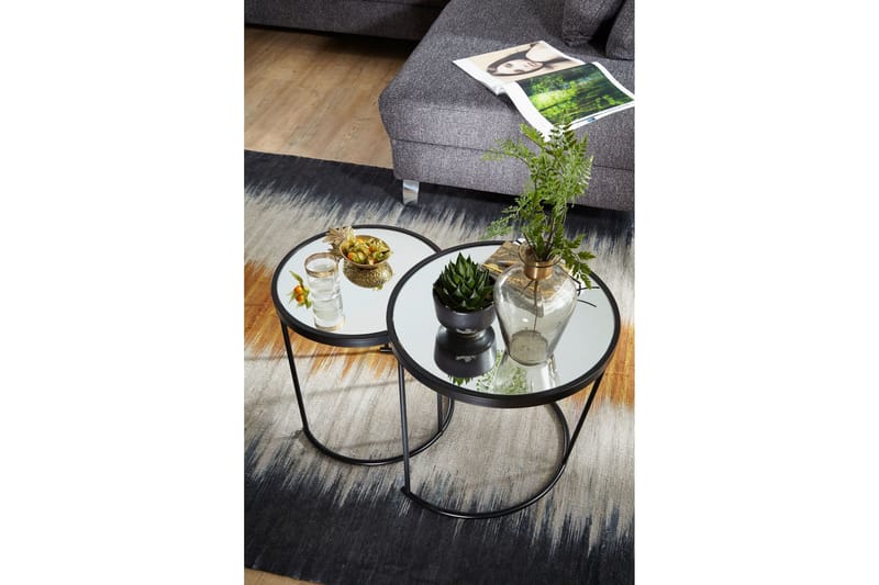 Wrighton Satsbord 50 cm Runt Soffbord Stapelbart i Metall och Glas - Spegelsilver - Möbler - Bord & matgrupp - Soffbord