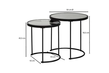 Wrighton Satsbord 50 cm Runt Soffbord Stapelbart i Metall och Glas - Spegelsilver - Möbler - Bord & matgrupp - Soffbord
