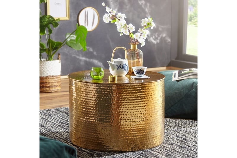 Xeniah Soffbord 61 cm Runt - Guld - Möbler - Bord & matgrupp - Soffbord