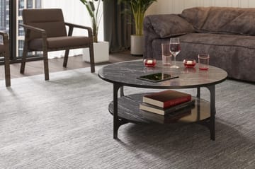 Yalbi Soffbord 90 cm med Förvaring Runt Hylla - Svart - Möbler - Bord & matgrupp - Soffbord