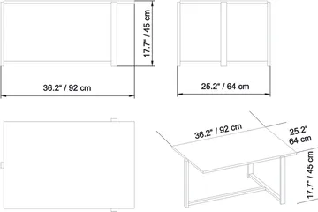 Yggersryd 92 cm Rektangulärt Soffbord i Mörkt Trä - Brun - Möbler - Bord & matgrupp - Soffbord