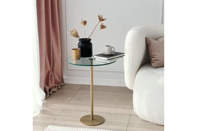 Yggersryd Soffbord 40x50x40 cm Runt - Guld - Möbler - Bord & matgrupp - Soffbord