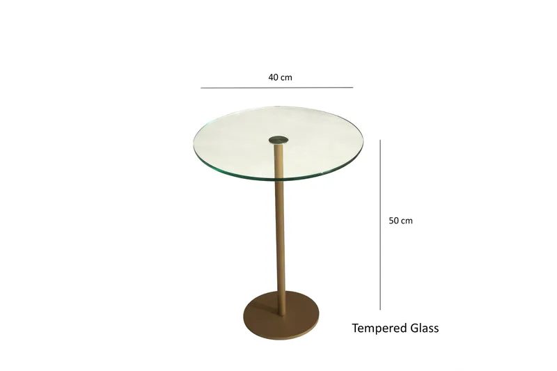 Yggersryd Soffbord 40x50x40 cm Runt - Guld - Möbler - Bord & matgrupp - Soffbord