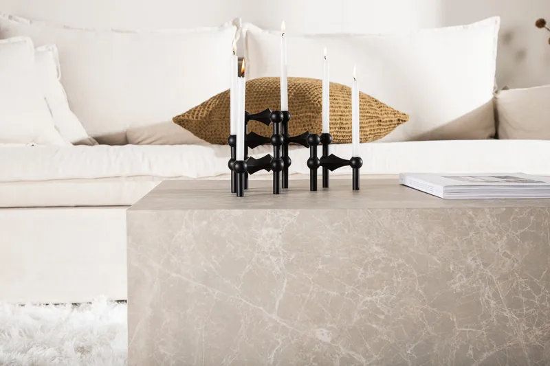 York Travertin Soffbord 80x60x40 cm - Beige / Betong - Möbler - Bord & matgrupp - Soffbord