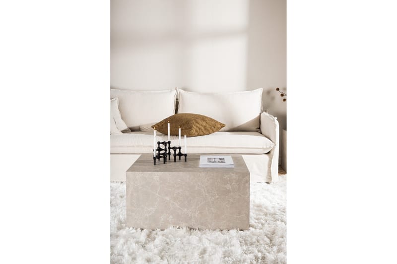 York Travertin Soffbord 80x60x40 cm - Beige / Betong - Möbler - Bord & matgrupp - Soffbord