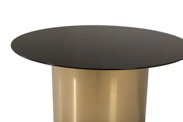 Ystad 75 cm Runt Soffbord med Cylinderfot i Glas - Brun|Svart - Möbler - Bord & matgrupp - Soffbord