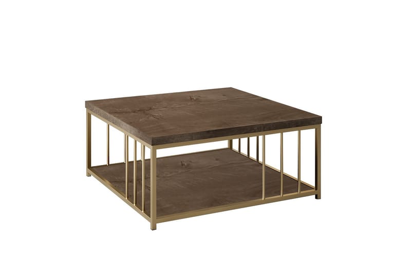 Soffbord Zenn 90x90 cm Brun/Guld - Hanah Home - Soffbord