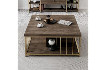 Soffbord Zenn 90x90 cm Brun/Guld - Hanah Home - Möbler - Bord & matgrupp - Soffbord