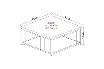Soffbord Zenn 90x90 cm Brun/Guld - Hanah Home - Möbler - Bord & matgrupp - Soffbord