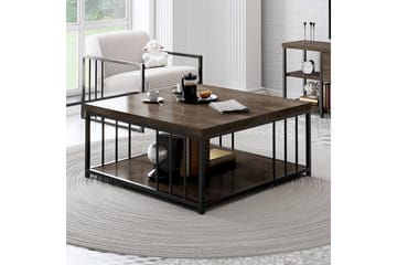 Soffbord Zenn 90x90 cm Brun/Svart - Hanah Home - Möbler - Bord & matgrupp - Soffbord