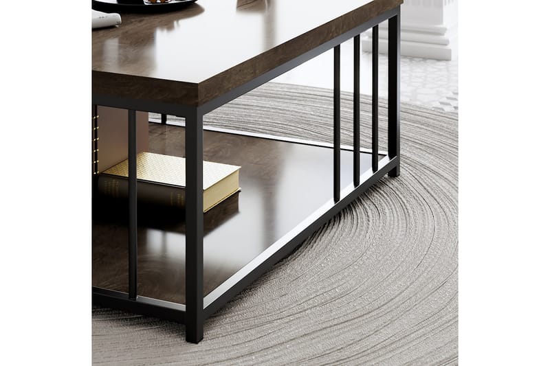 Soffbord Zenn 90x90 cm Brun/Svart - Hanah Home - Möbler - Bord & matgrupp - Soffbord