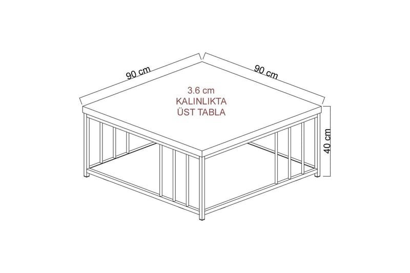 Soffbord Zenn 90x90 cm Svart - Hanah Home - Möbler - Bord & matgrupp - Soffbord