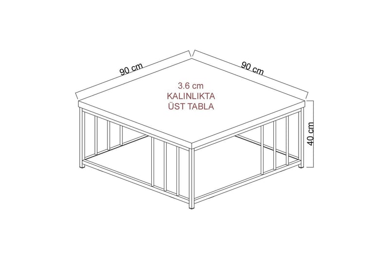 Soffbord Zenn 90x90 cm Svart - Hanah Home - Soffbord