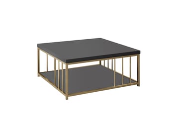 Soffbord Zenn 90x90 cm Svart/Guld