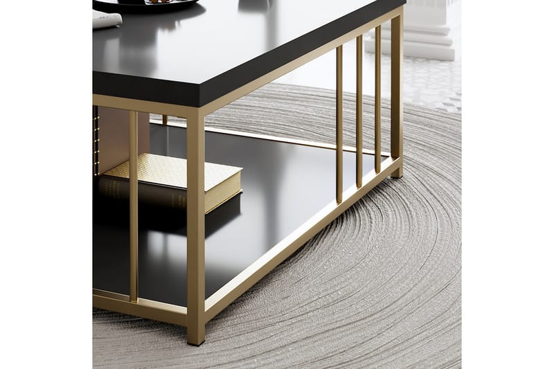 Soffbord Zenn 90x90 cm Svart/Guld - Hanah Home - Soffbord