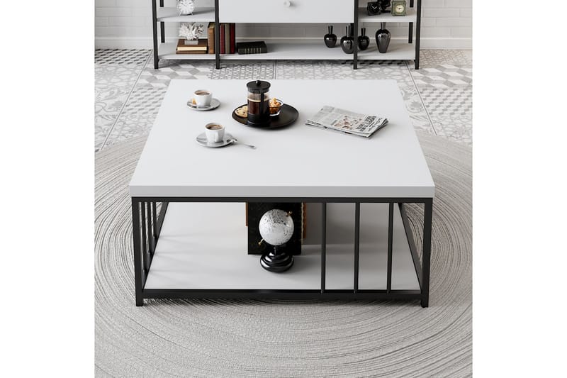 Soffbord Zenn 90x90 cm Vit/Svart - Hanah Home - Möbler - Bord & matgrupp - Soffbord
