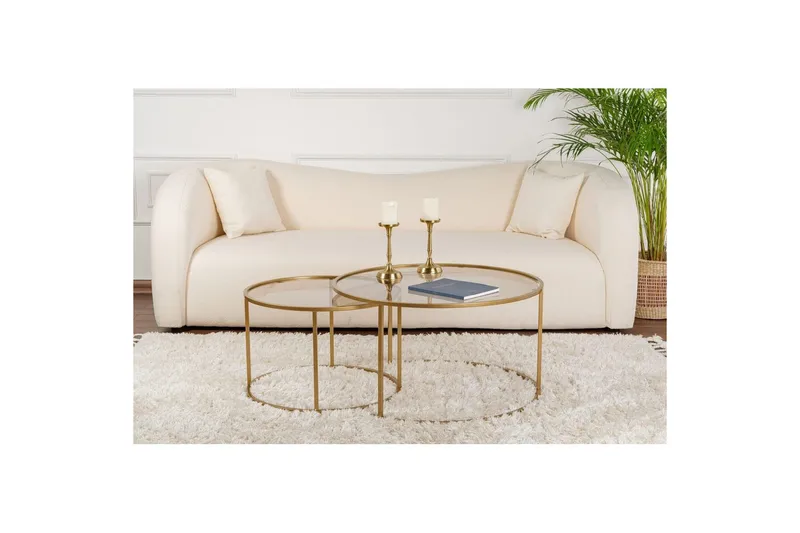 Soffbordset 2 delar Rikiya Guldbroze - Guldbroze - Möbler - Bord & matgrupp - Soffbord
