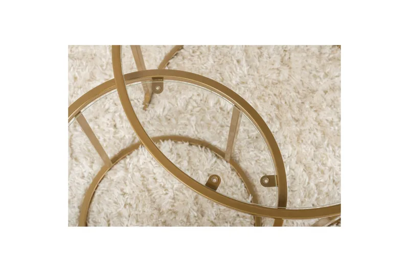 Soffbordset 2 delar Rikiya Små Guldtransparent - Guldtransparent - Möbler - Bord & matgrupp - Soffbord