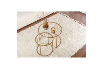 Soffbordset 2 delar Rikiya Små Guldtransparent - Guldtransparent - Möbler - Bord & matgrupp - Soffbord