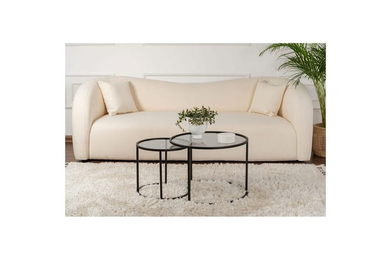 Soffbordset 2 delar Rikiya Små Svart Grå - Svart Grå - Möbler - Bord & matgrupp - Soffbord