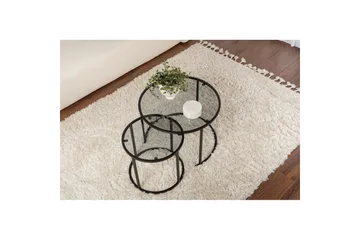 Soffbordset 2 delar Rikiya Små Svart Grå - Svart Grå - Möbler - Bord & matgrupp - Soffbord