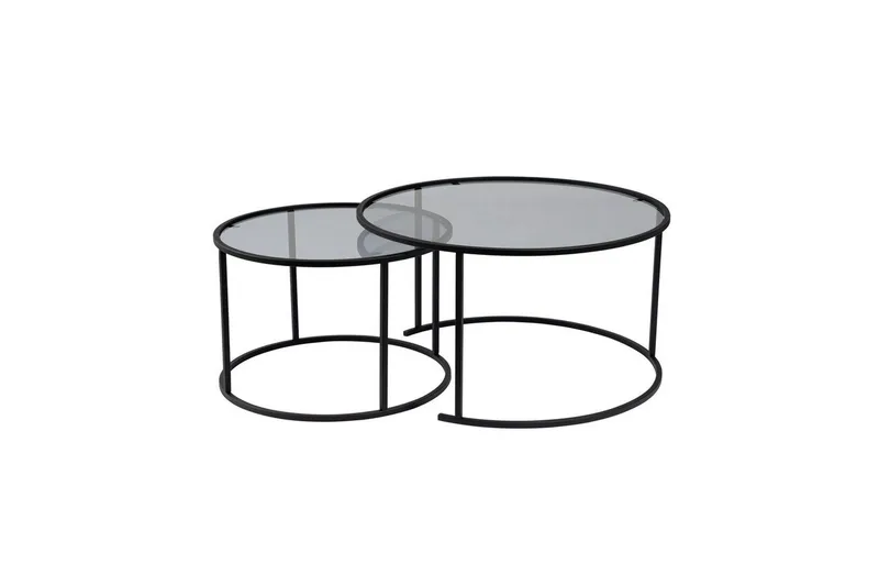 Soffbordset 2 delar Rikiya Svart Grå, Svart Grå