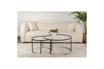 Soffbordset 2 delar Rikiya Svart Transparent - Svart Transparent - Möbler - Bord & matgrupp - Soffbord